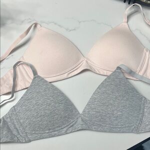 NWOT. GAP Kids Training Bra Set - Soft Pink and Gray